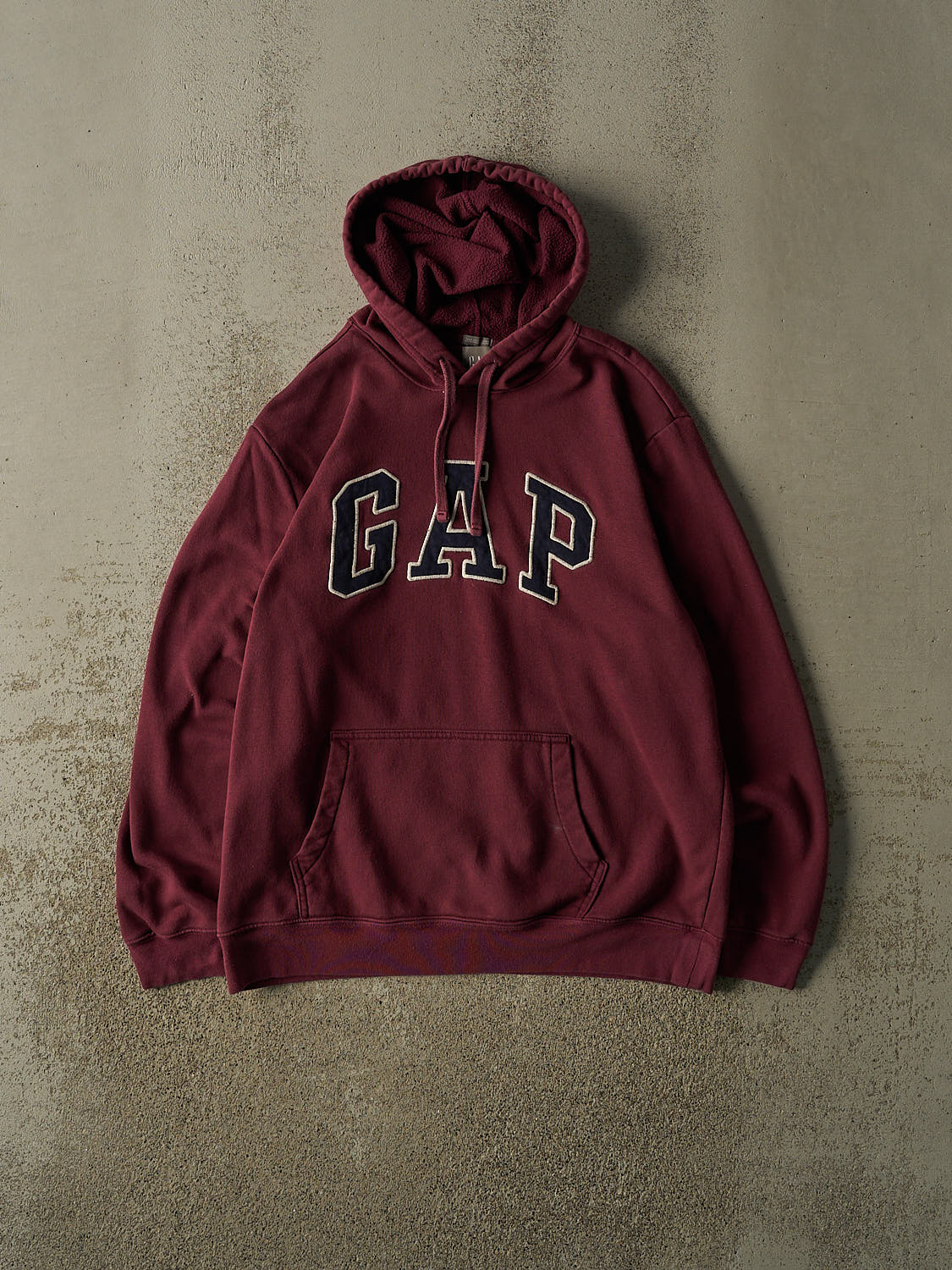 Vintage Y2K Burgundy Gap Embroidered Hoodie (L)