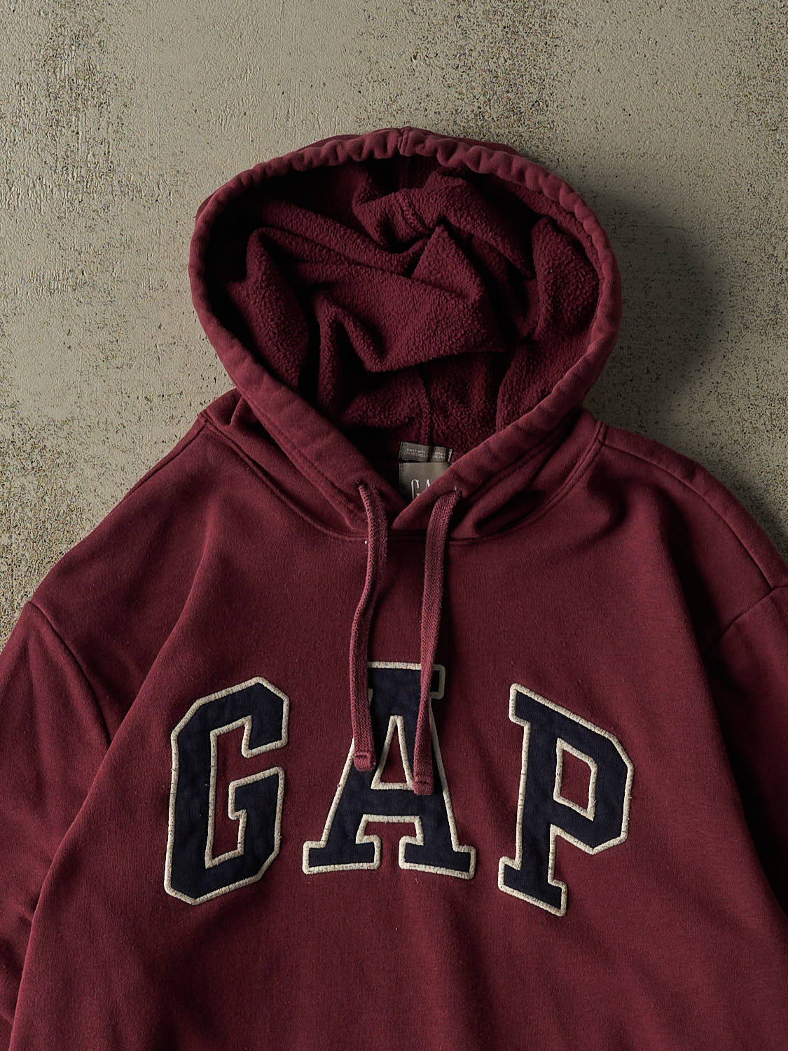 Vintage Y2K Burgundy Gap Embroidered Hoodie (L)