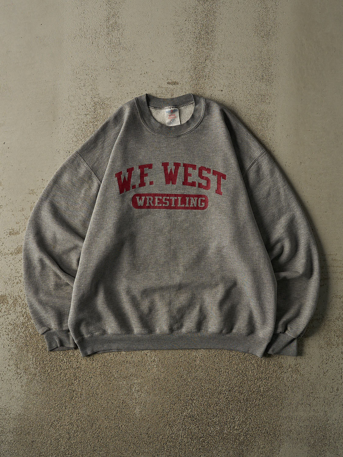 Vintage 90s Grey WF. West Wrestling Crewneck (L/XL)