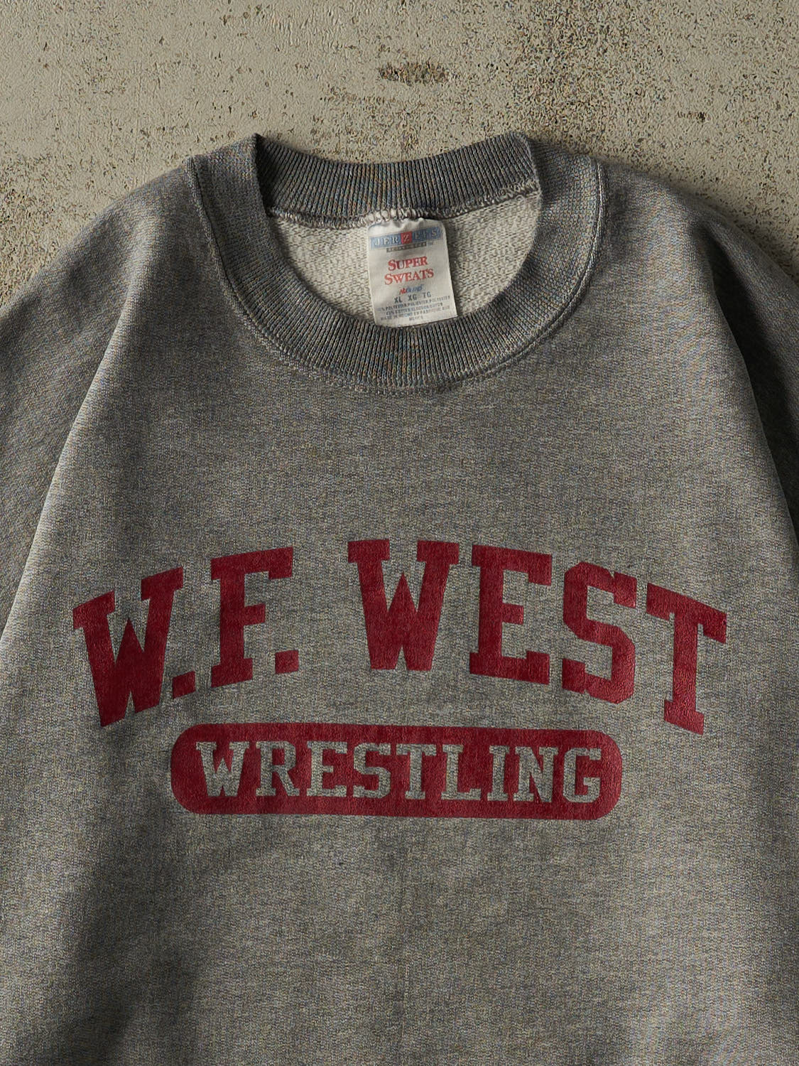 Vintage 90s Grey WF. West Wrestling Crewneck (L/XL)