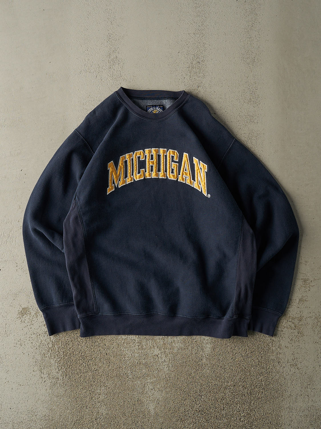 Vintage Y2K Navy Blue Michigan Embroidered Crewneck (XL/XXL)