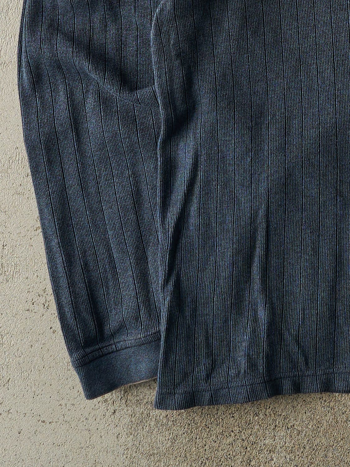 Vintage Y2K Blue Striped Knit Long Sleeve (XL)