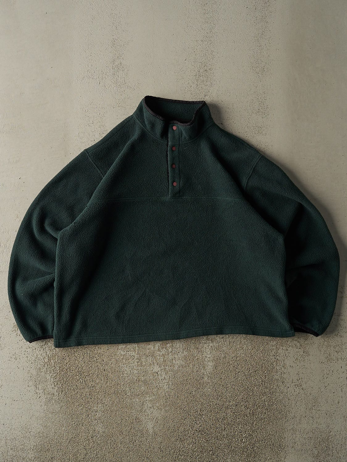 Vintage 90s Green Lands End Quarter Button Fleece (L/XL)