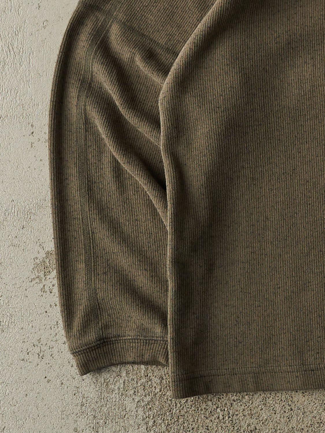 Vintage Y2K Green Striped Knit Long Sleeve (L)