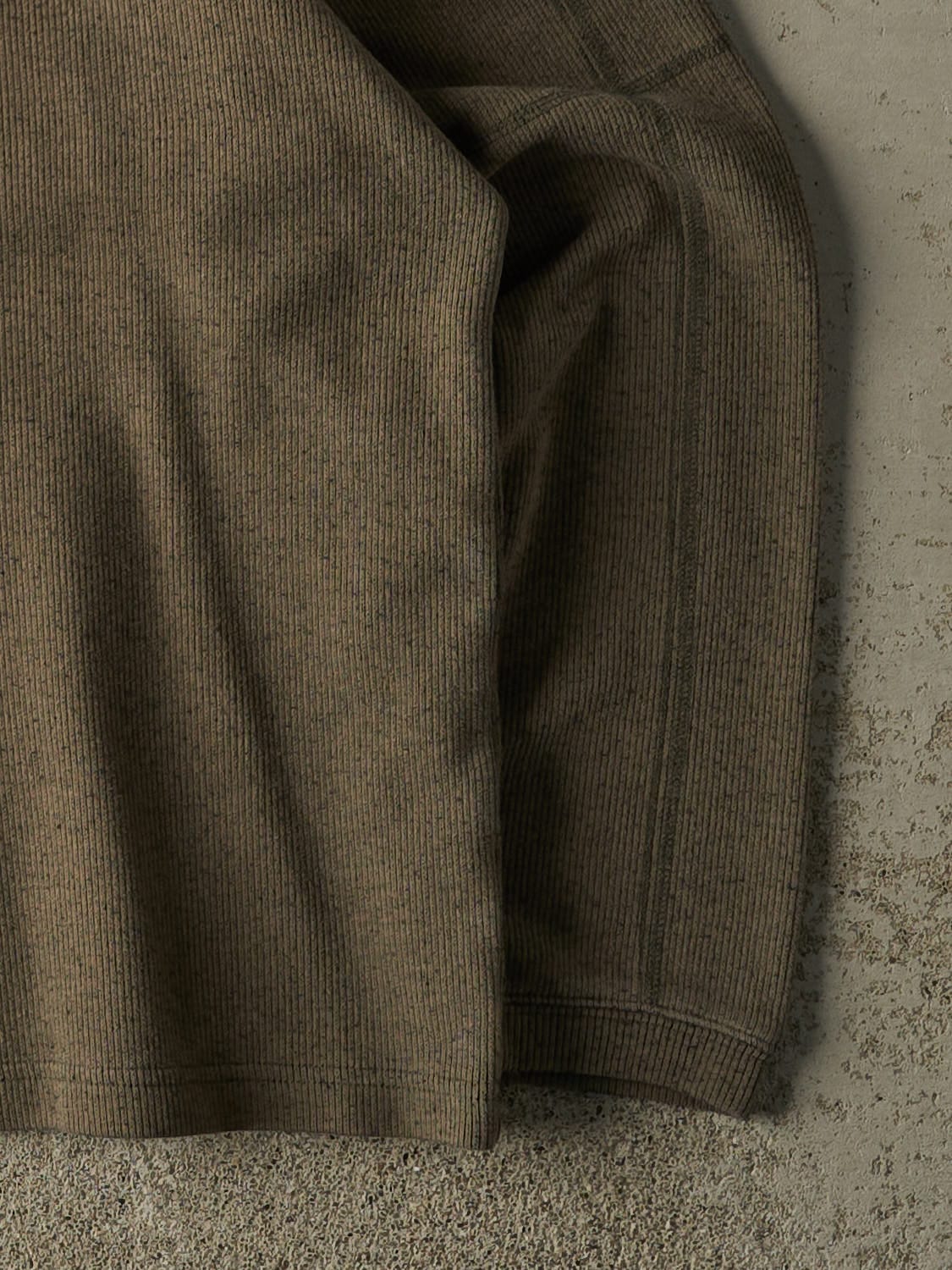 Vintage Y2K Green Striped Knit Long Sleeve (L)