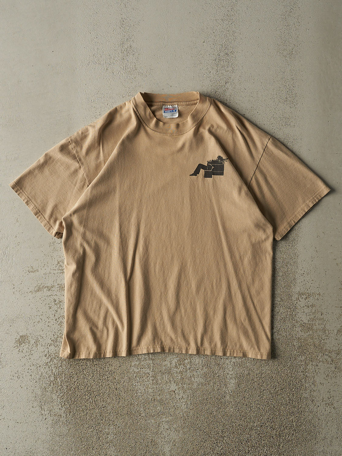Vintage 90s Beige Maxell "The Media Matters" Logo Tee (L)