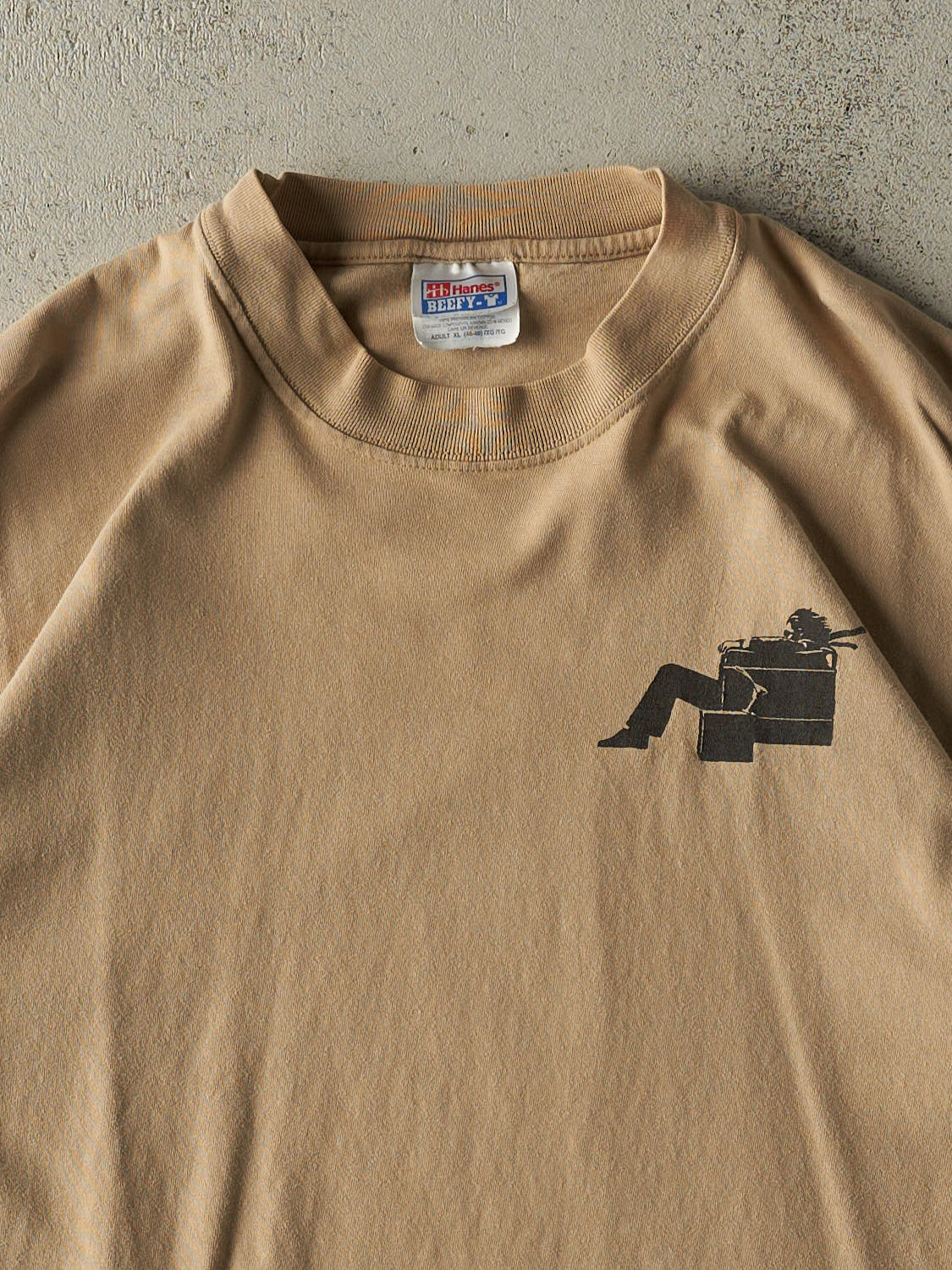 Vintage 90s Beige Maxell "The Media Matters" Logo Tee (L)