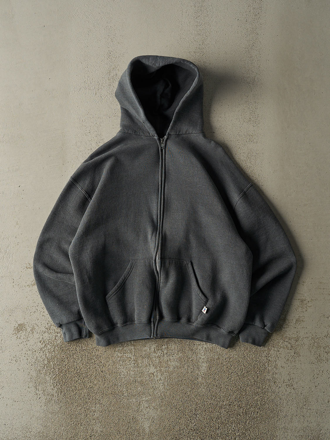 Vintage Y2K Grey Russell Athletic Zip Up Hoodie (M/L)