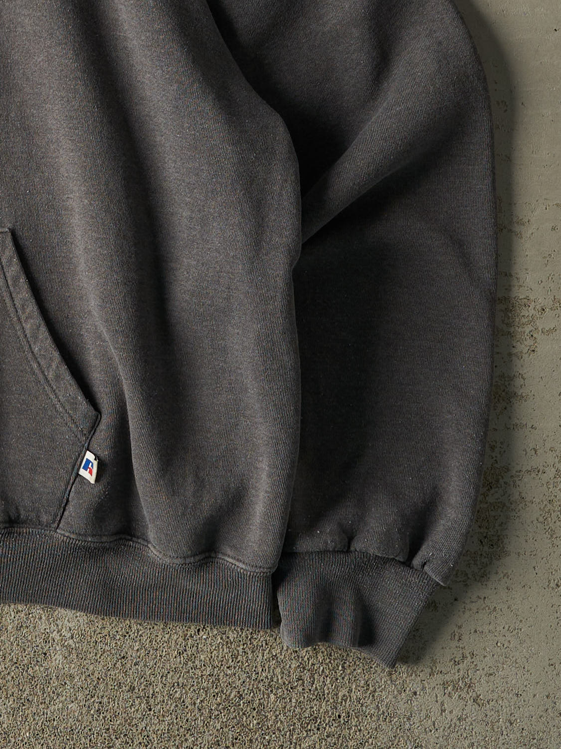 Vintage 90s Charcoal Grey Russell Athletic Zip Up Hoodie (XL)