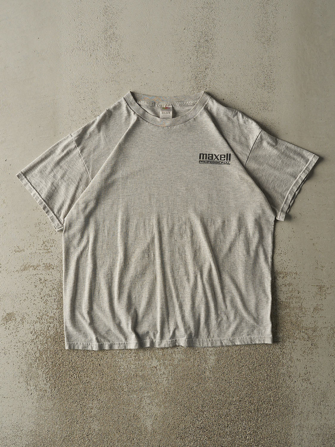 Vintage 90s Heather Grey Maxell Logo Tee (L/XL)