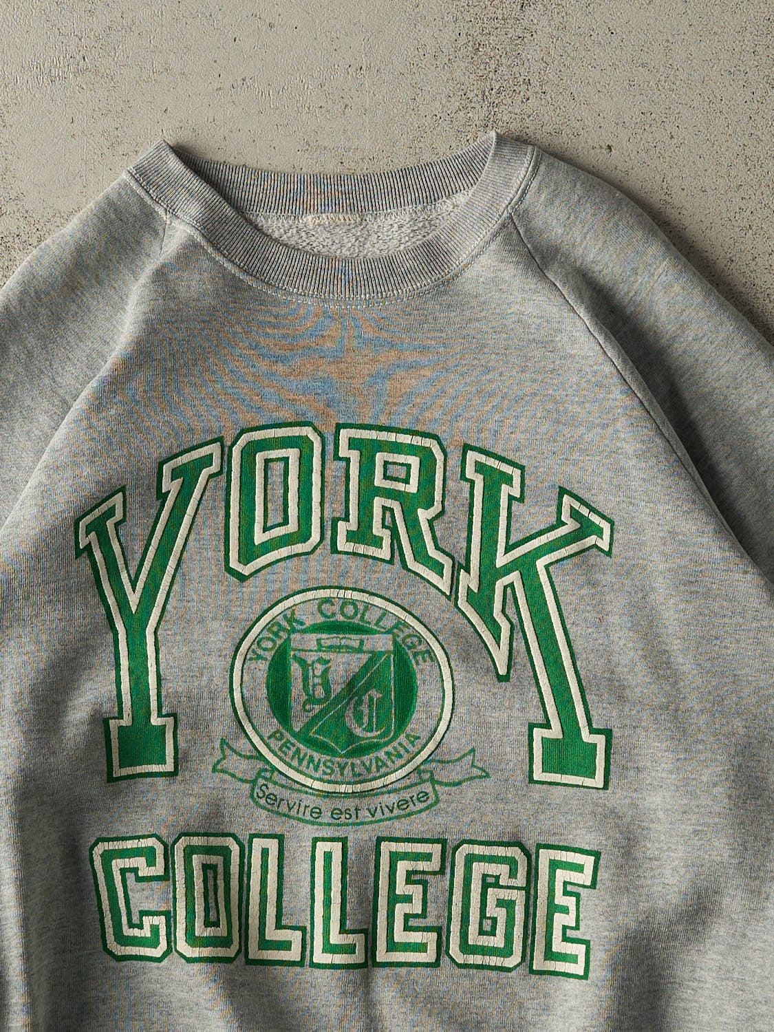 Vintage 90s Grey York College Crewneck (S/M)