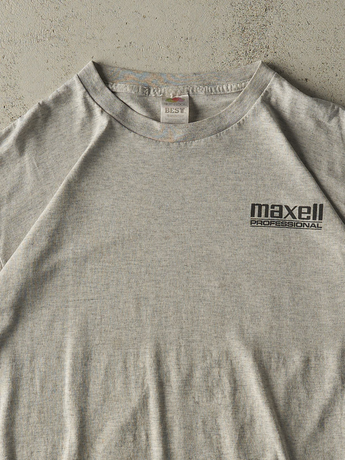 Vintage 90s Heather Grey Maxell Logo Tee (L/XL)