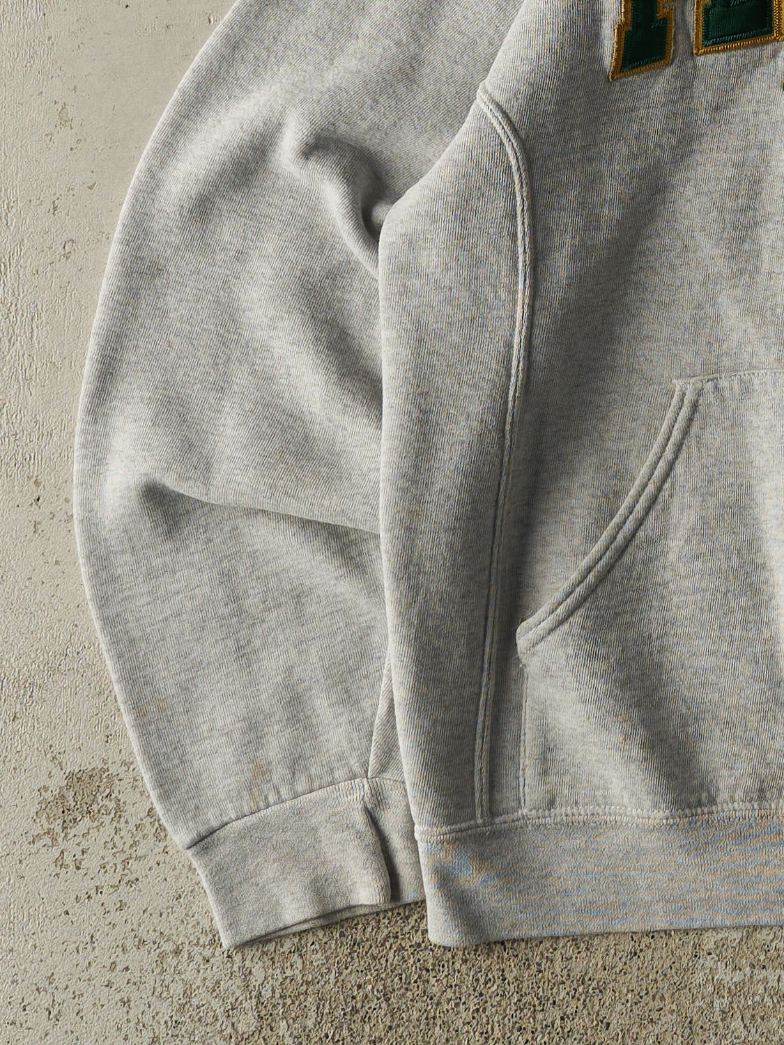 Vintage Y2K Heather Grey Russell Athletic Fleming College Embroidered Hoodie (S/M)