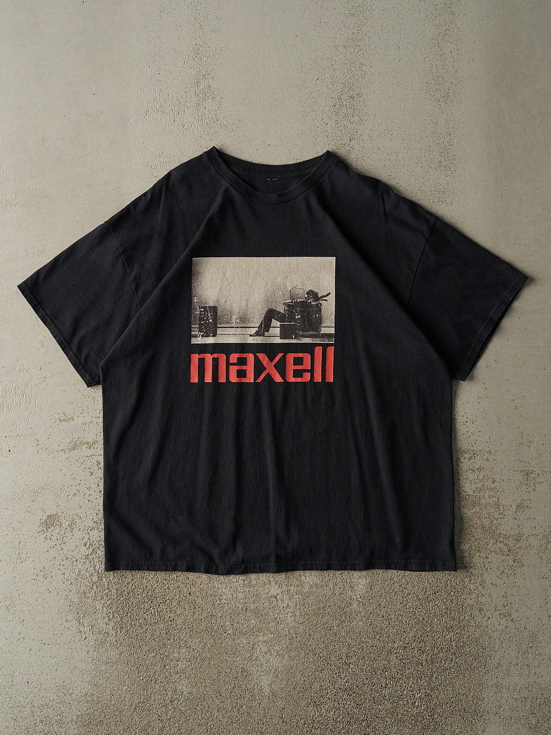 Vintage 90s Black Maxell Logo Tee (XL/XXL)