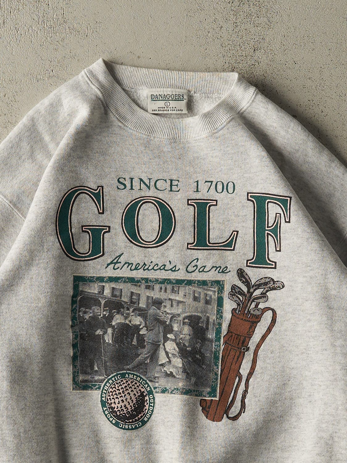 Vintage 80s Heather Grey Golf Crewneck (M/L)