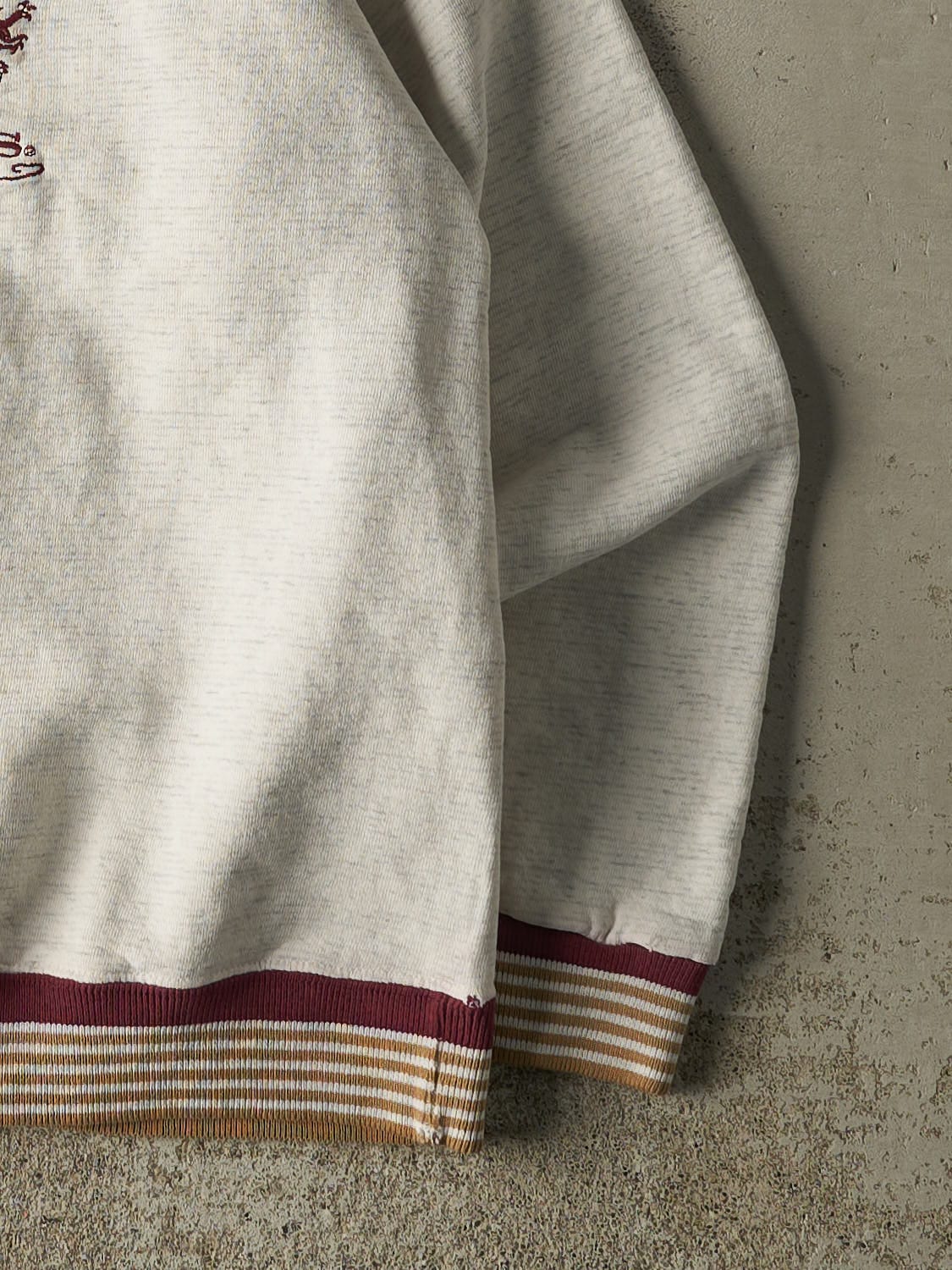 Vintage 80s Heather Grey University of Indiana Embroidered Crewneck (M/L)