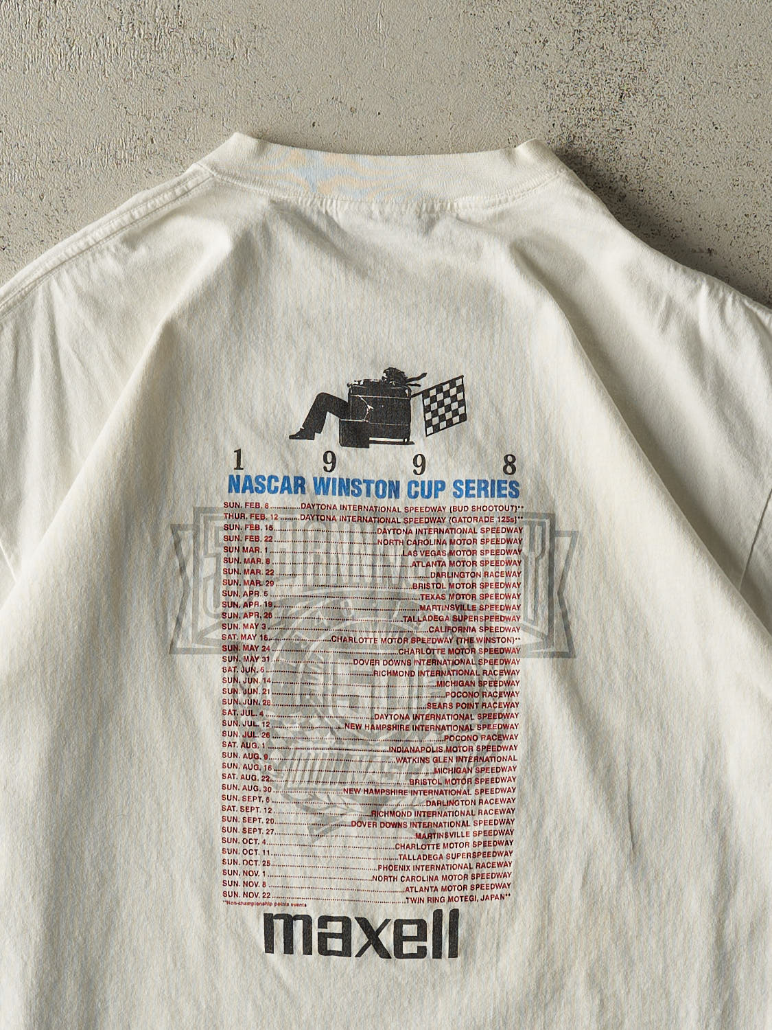 Vintage 98' White Maxell Nascar Winston Cup Tee (L/XL)