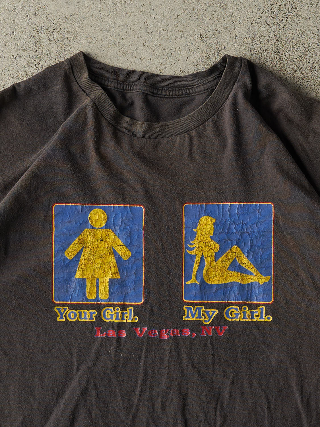 Vintage Y2K Faded Black "My Girl" Slogan Tee (L/XL)