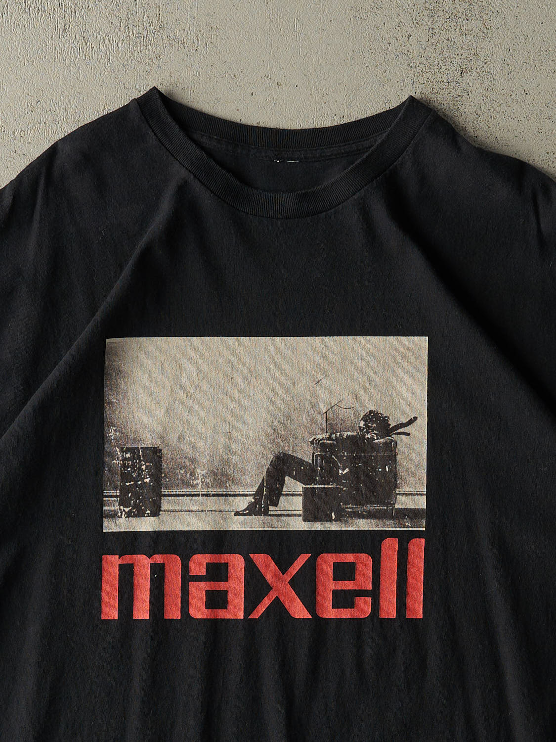 Vintage 90s Black Maxell Logo Tee (XL/XXL)
