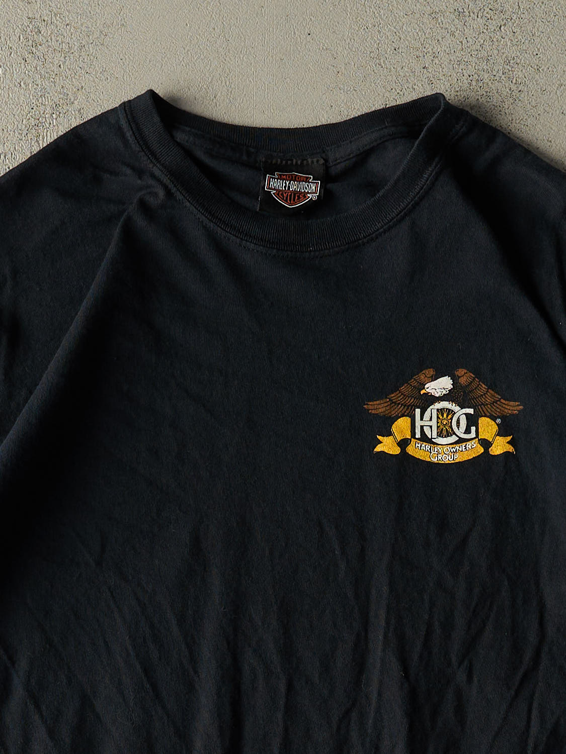 Vintage 90s Black Harley Owners Group Tee (M/L)