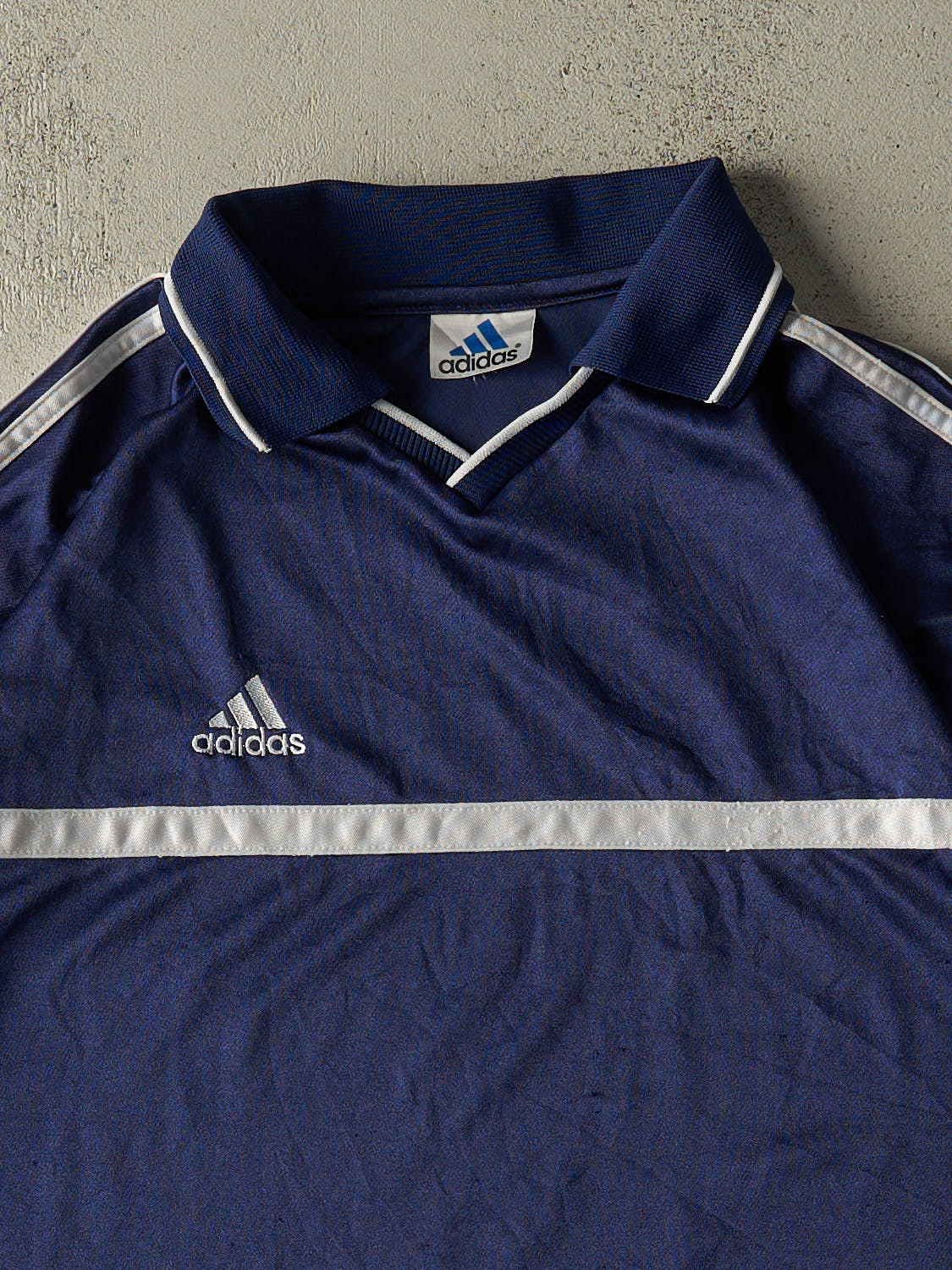 Vintage 90s Blue Adidas Soccer Jersey (XL/XXL)