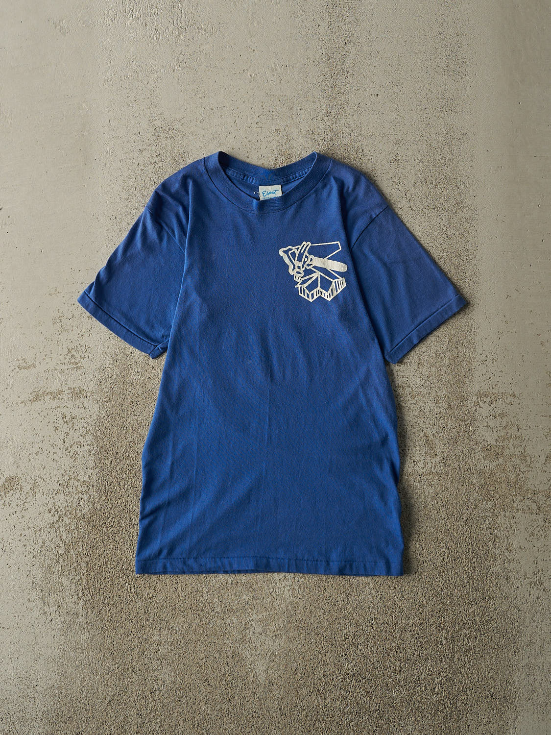 Vintage 80s Blue Reynold's Renovation Single Stitch Tee (XXS/XS)
