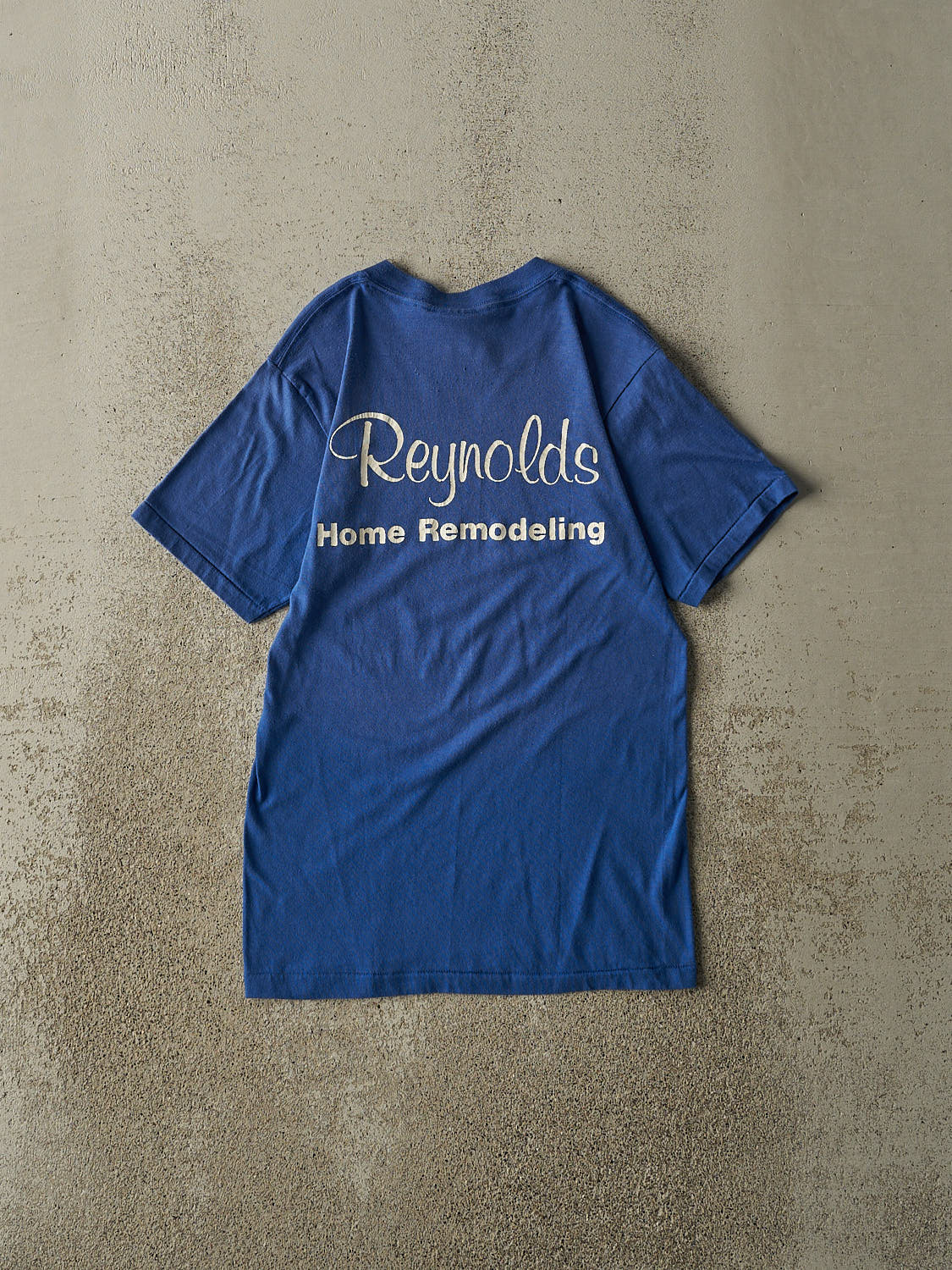 Vintage 80s Blue Reynold's Renovation Single Stitch Tee (XXS/XS)