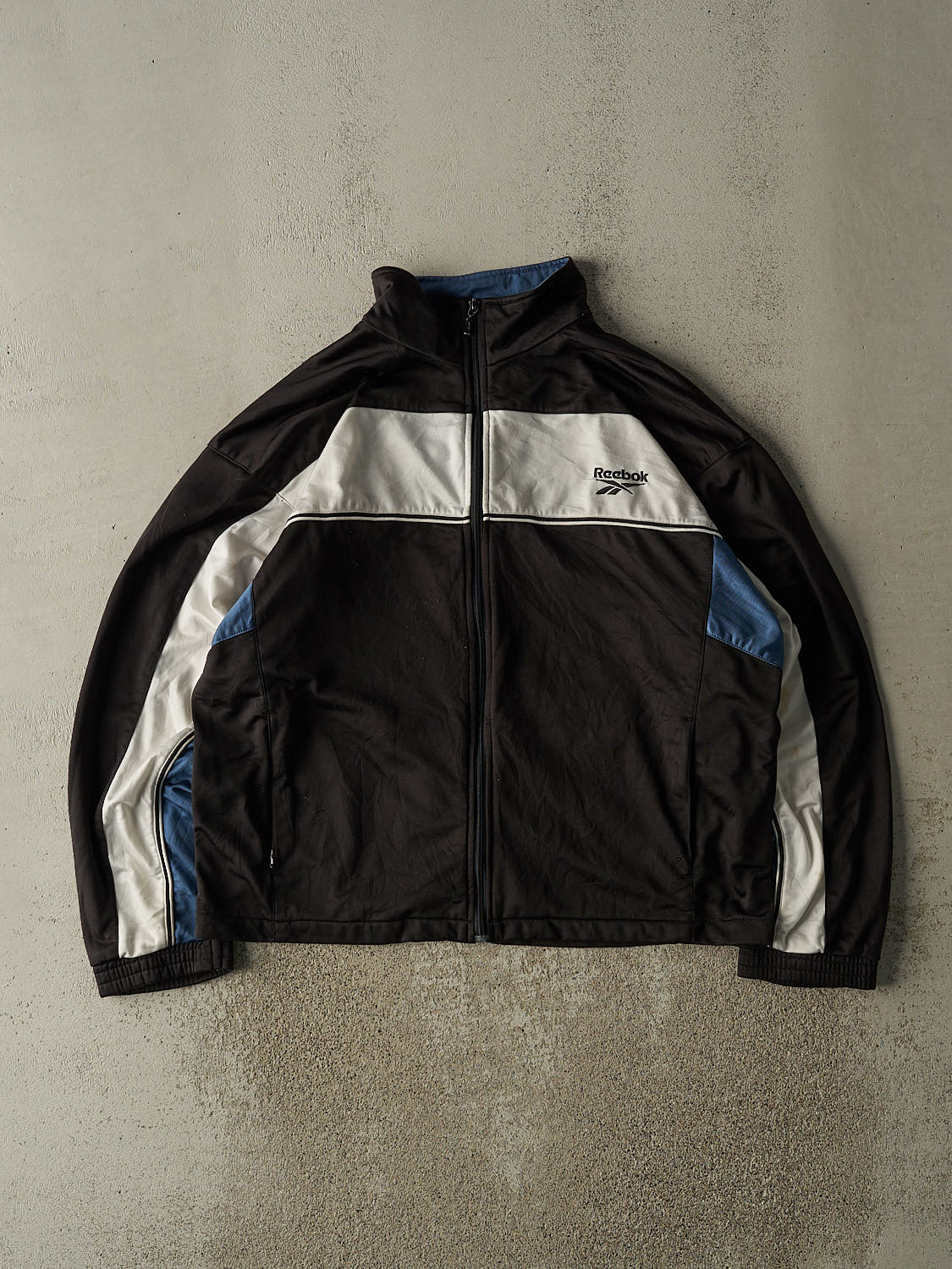 Vintage 90s Black Reebok Embroidered Track Jacket (L/XL)