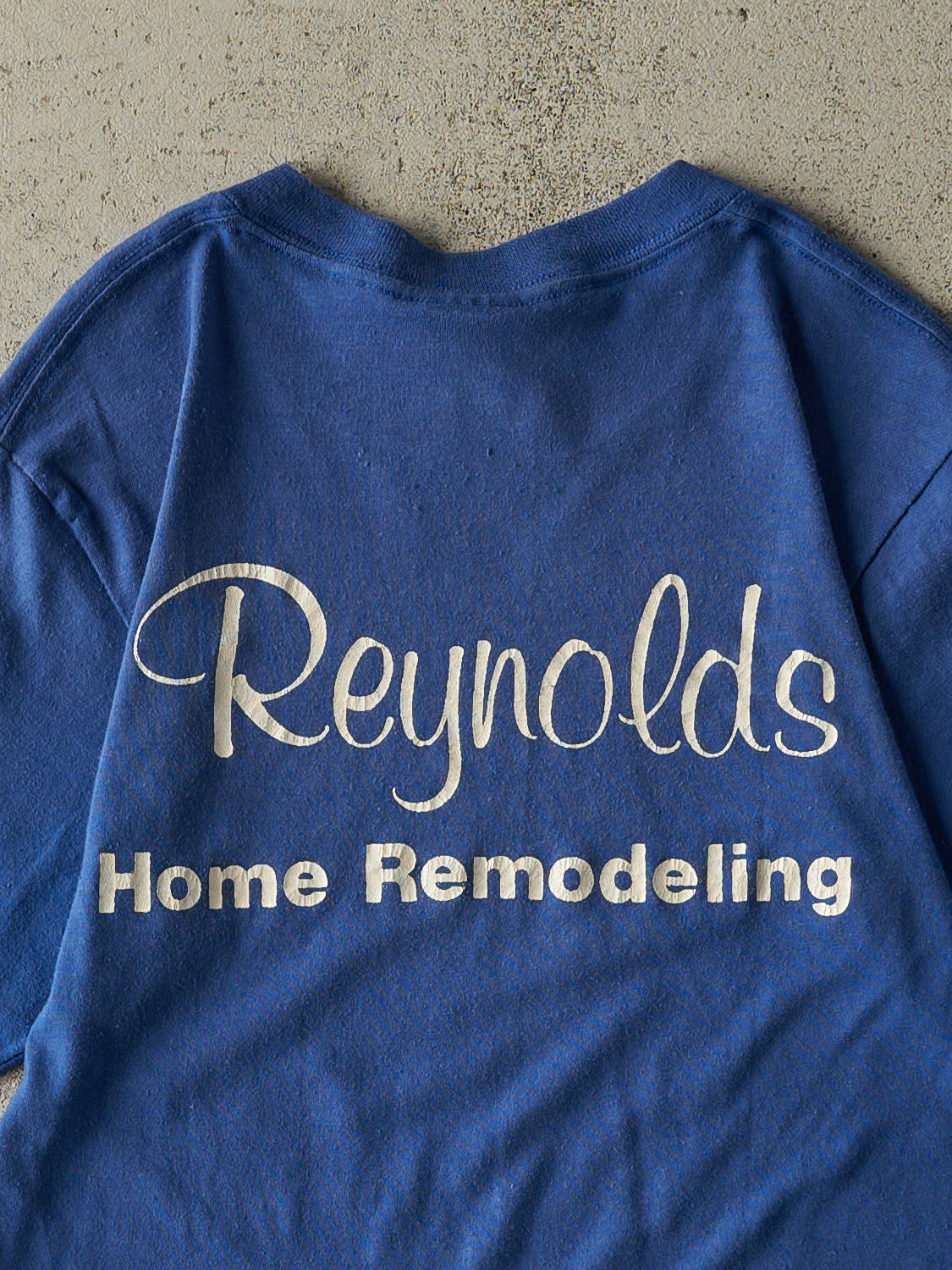 Vintage 80s Blue Reynold's Renovation Single Stitch Tee (XXS/XS)