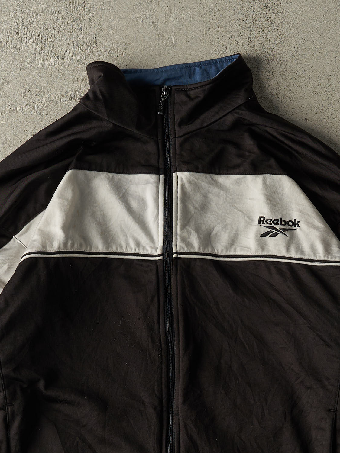 Vintage 90s Black Reebok Embroidered Track Jacket (L/XL)