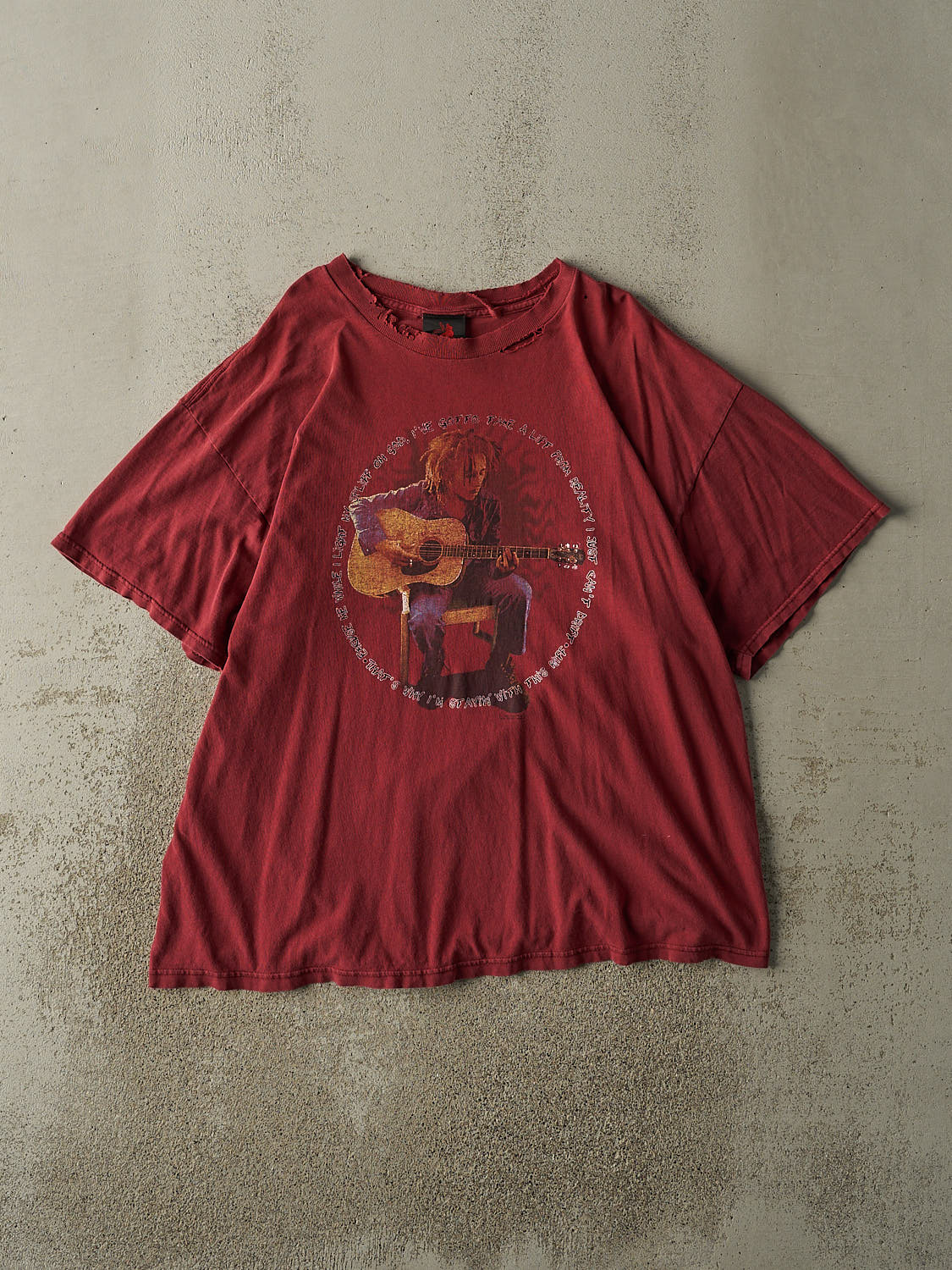 Vintage Y2K Burgundy Bob Marley Tee (XL)