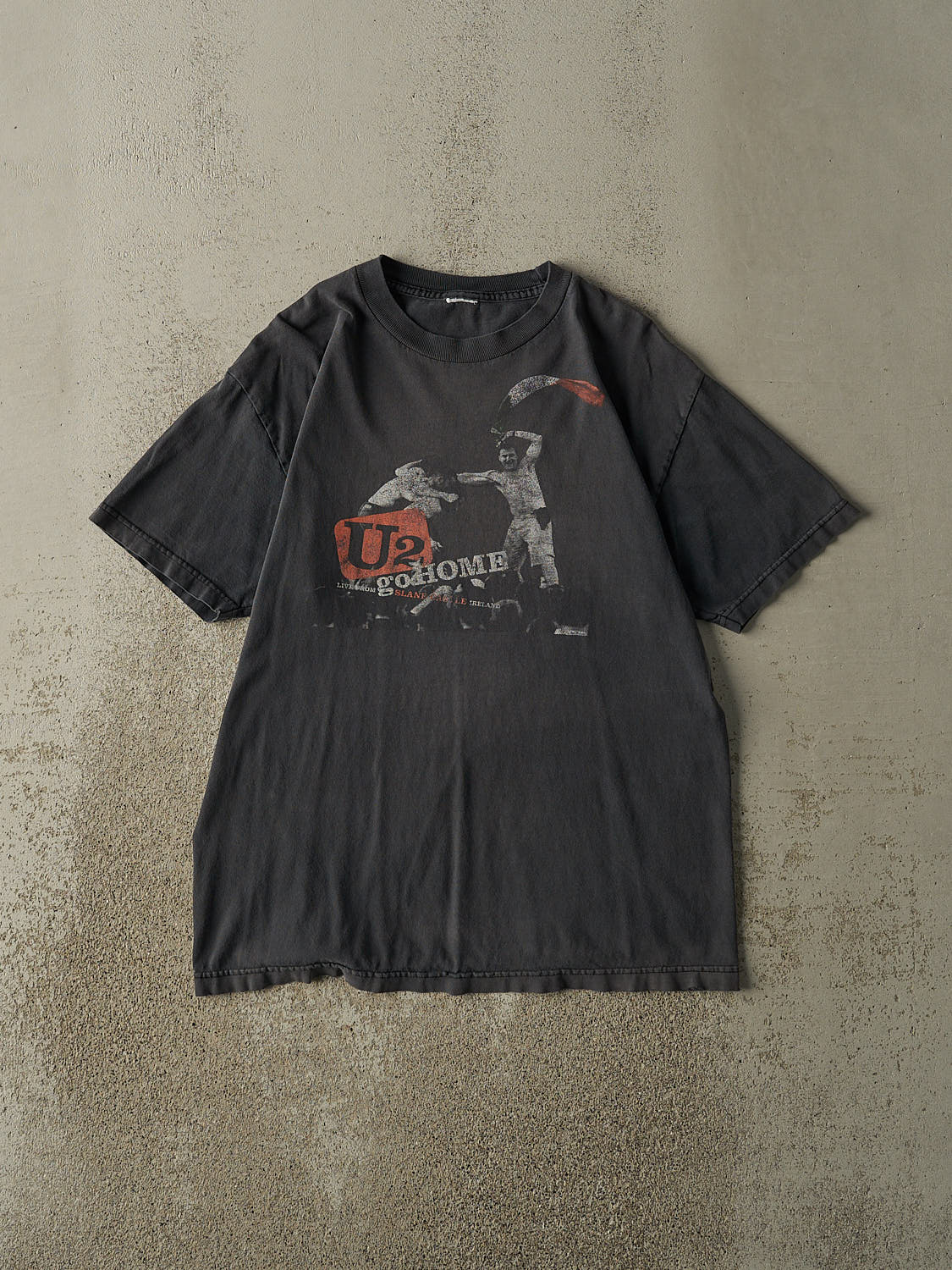 Vintage Y2K Charcoal Grey U2 Go Home Tee (L)