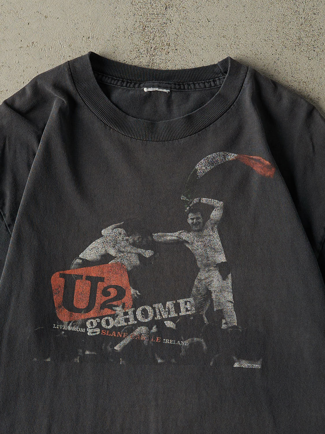 Vintage Y2K Charcoal Grey U2 Go Home Tee (L)