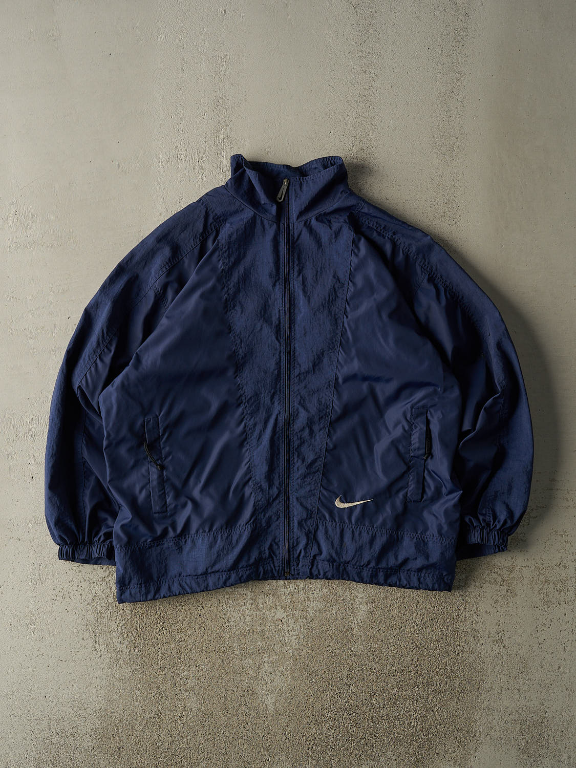 Vintage 90s Navy Blue Nike Embroidered Windbreaker Jacket (XXL/XXXL)