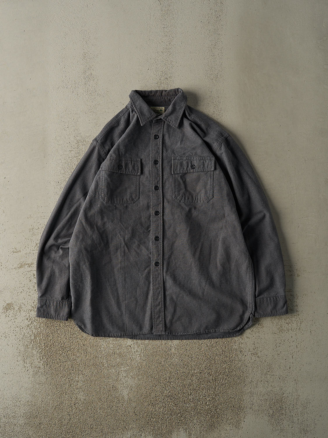 Vintage Y2K Charcoal Grey LL Bean Button Up Long Sleeve (XL/XXL)