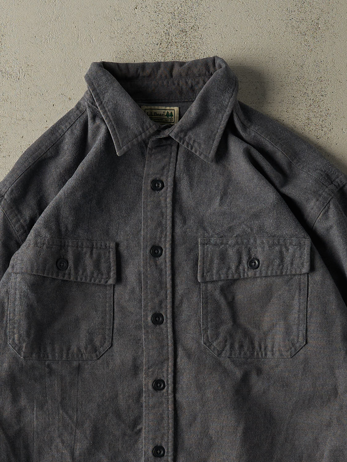 Vintage Y2K Charcoal Grey LL Bean Button Up Long Sleeve (XL/XXL)
