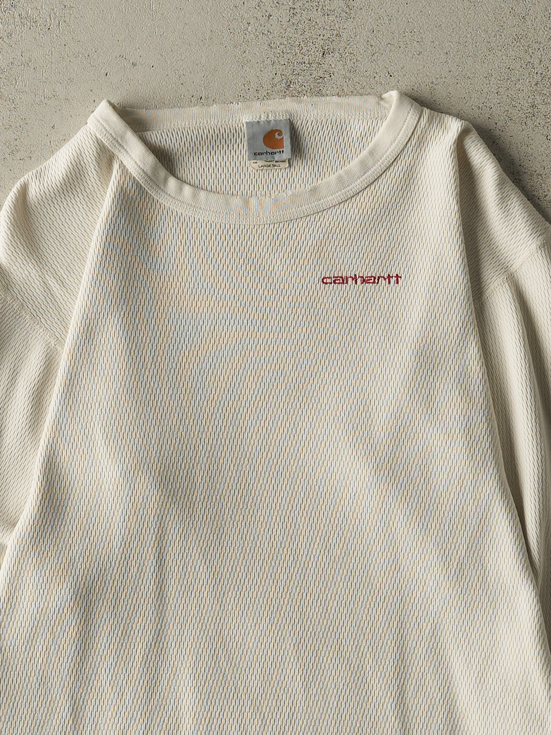 Vintage 90s White Carhartt Embroidered Thermal Long Sleeve (M)