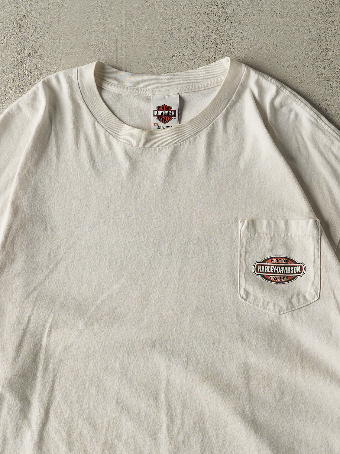 Vintage 10' White Harley Davidson Jamaica Pocket Tee (XXL/XXXL)