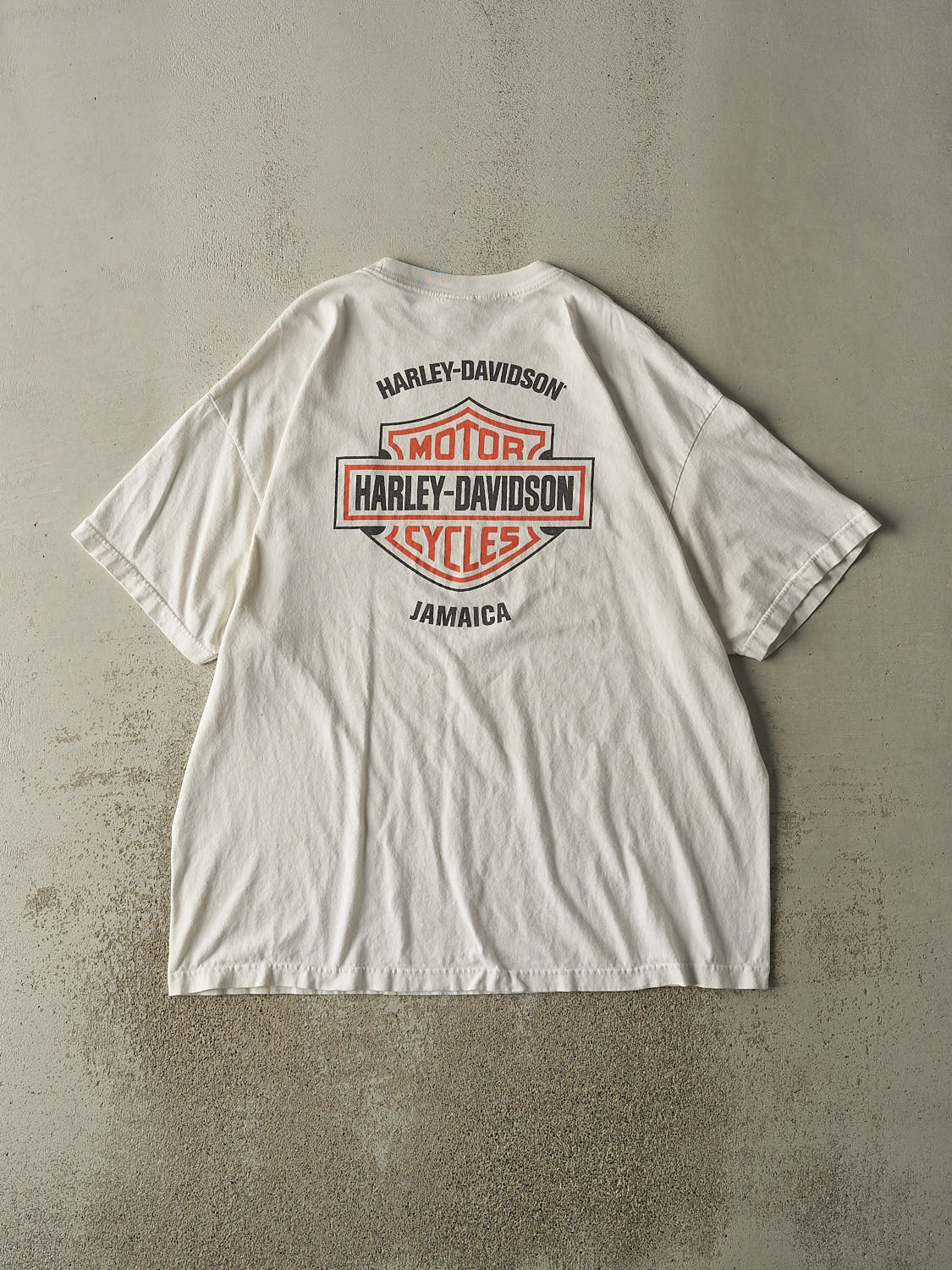 Vintage 10' White Harley Davidson Jamaica Pocket Tee (XXL/XXXL)