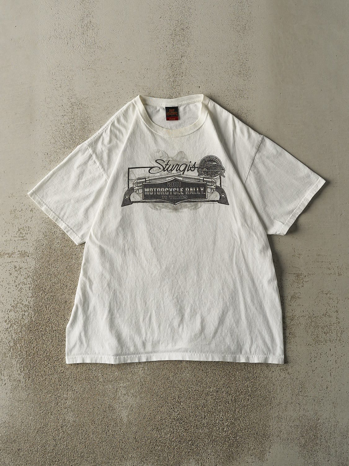 Vintage 11' White Sturgis Motorcycle Rally Tee (L)
