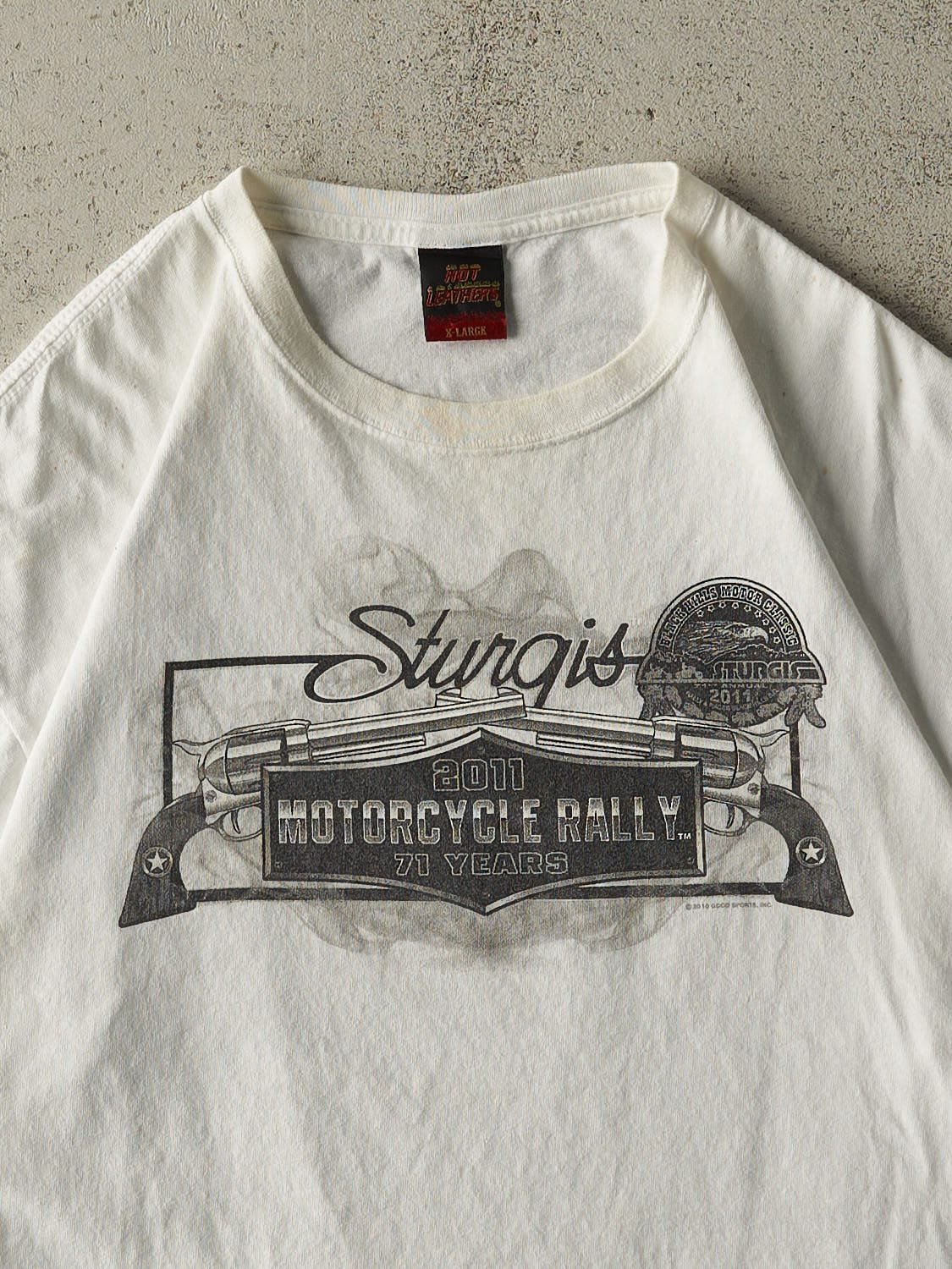 Vintage 11' White Sturgis Motorcycle Rally Tee (L)