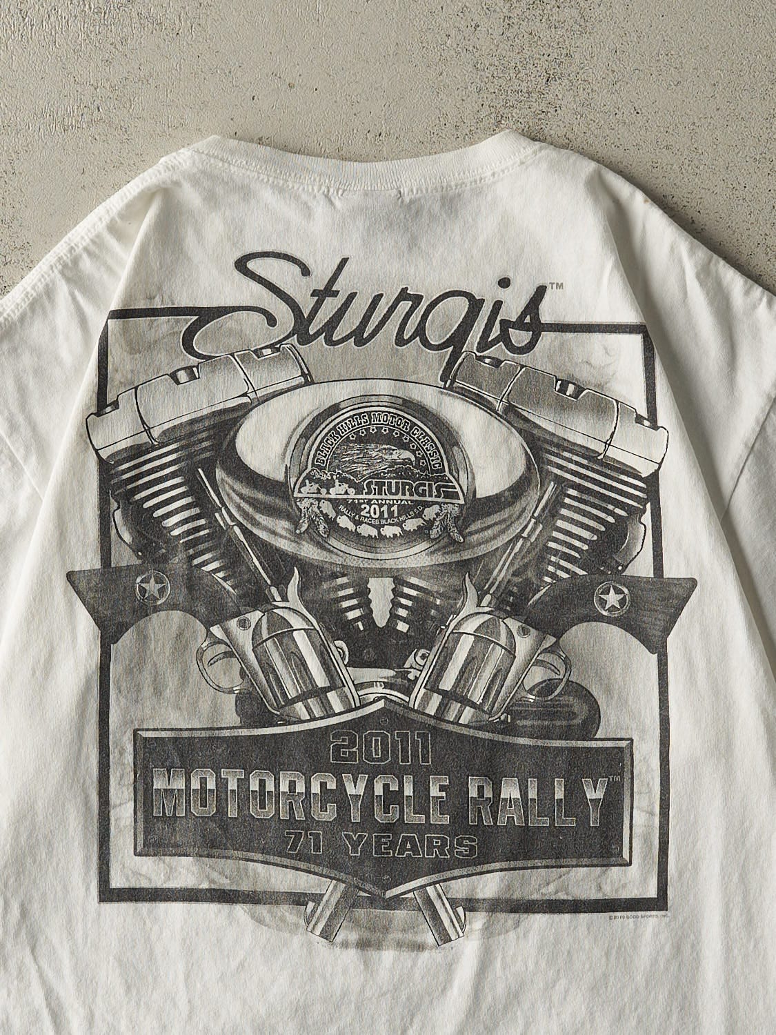 Vintage 11' White Sturgis Motorcycle Rally Tee (L)