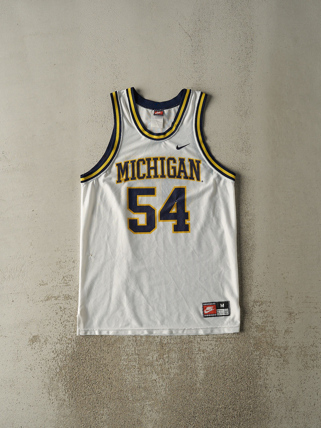 Vintage Y2K White Nike University of Michigan Basketball Jersey (M/L)