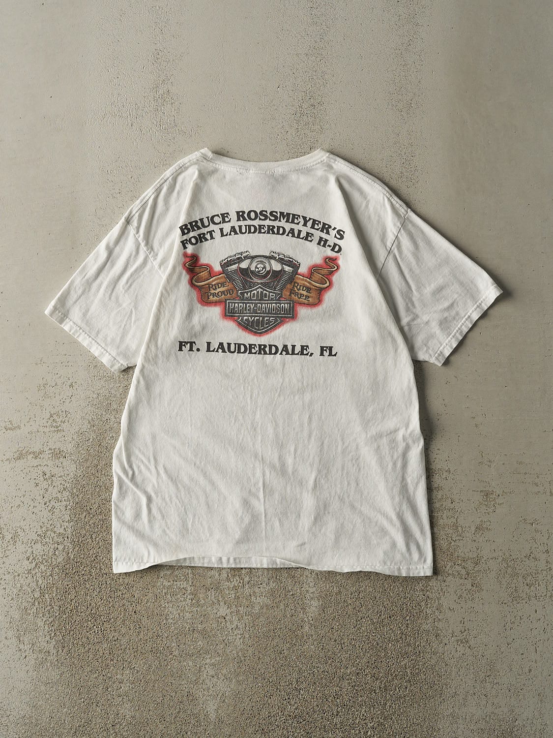 Vintage 12' White Harley Davidson Fort Lauderdale Tee (M/L)