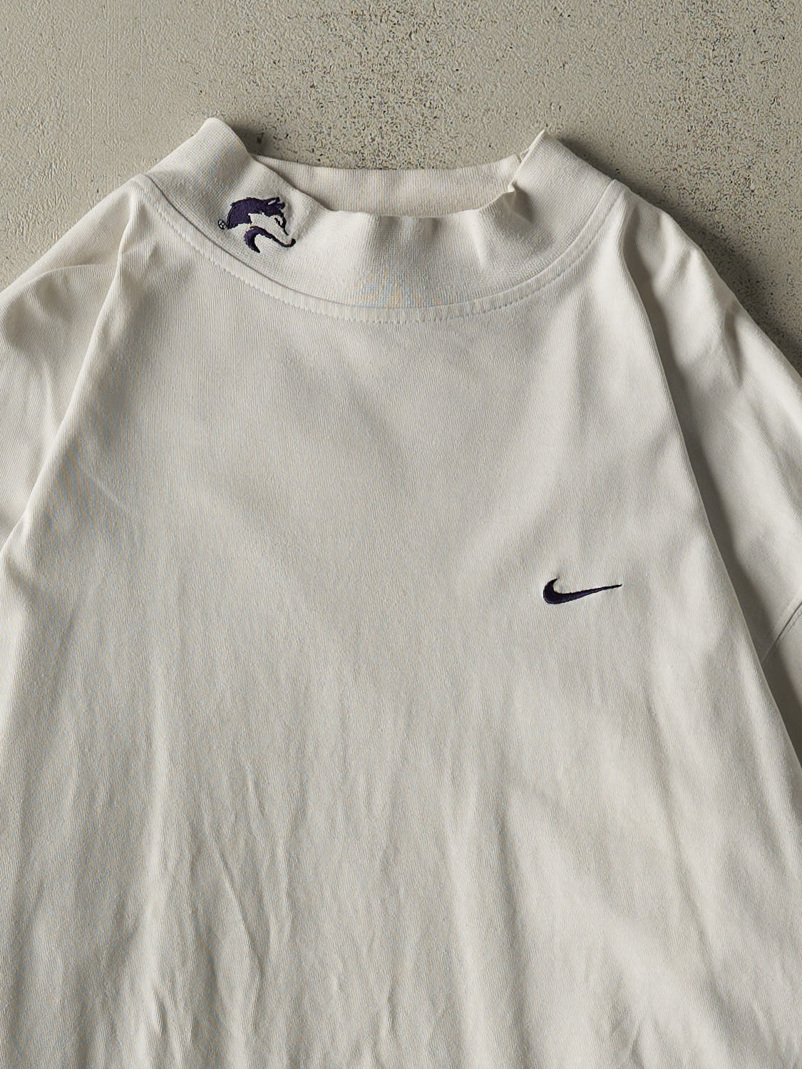 Vintage Y2K White University of Washington Nike Mock Neck Long Sleeve (XL/XXL)
