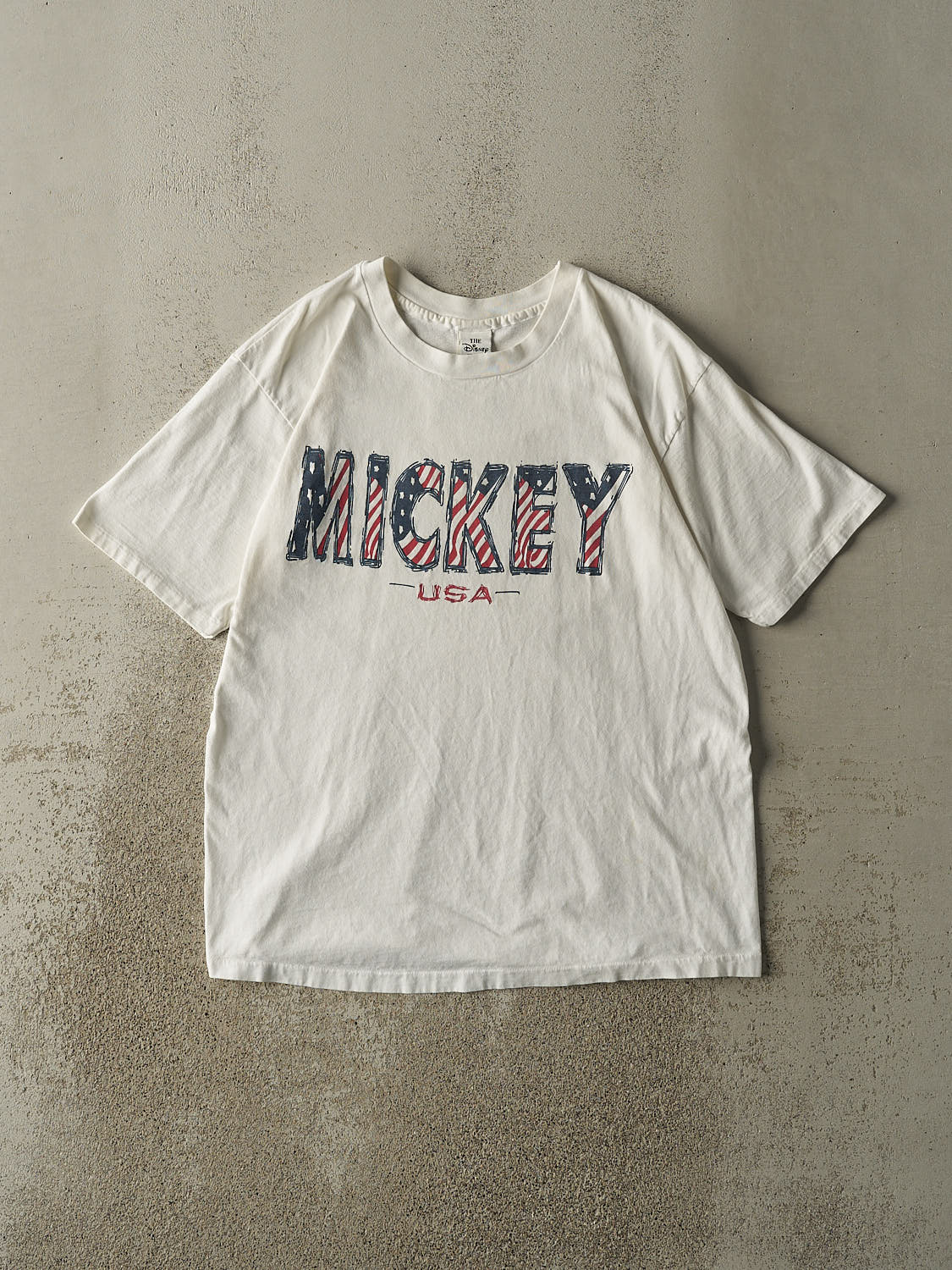 Vintage 90s White Mickey Disney Tee (L/XL)
