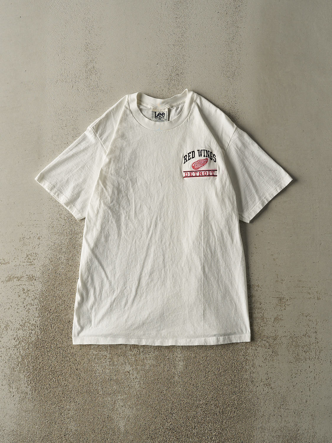 Vintage 90s White Detroit Red Wings Embroidered Tee (M/L)