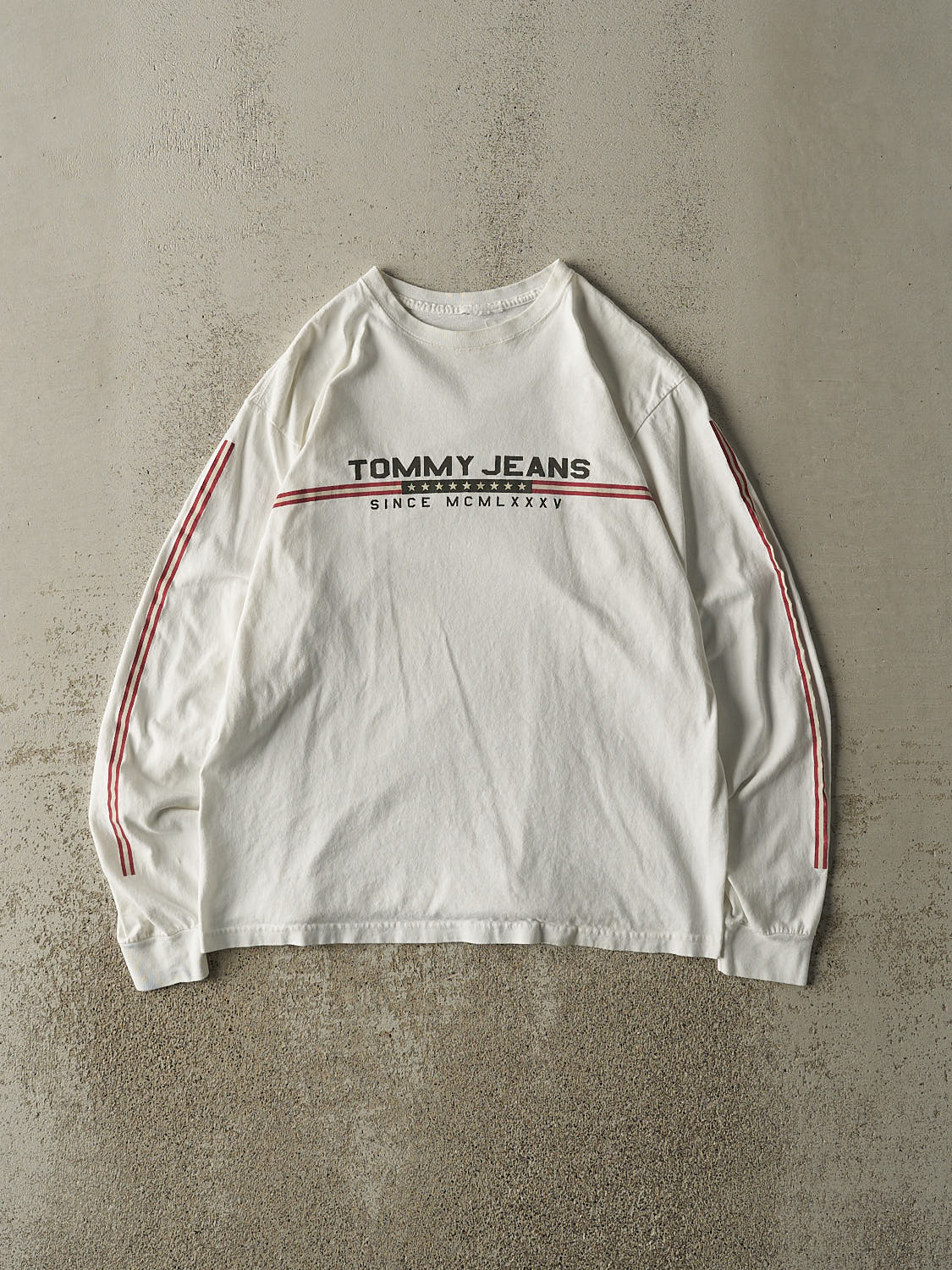 Vintage 90s White Tommy Jeans Long Sleeve (M)