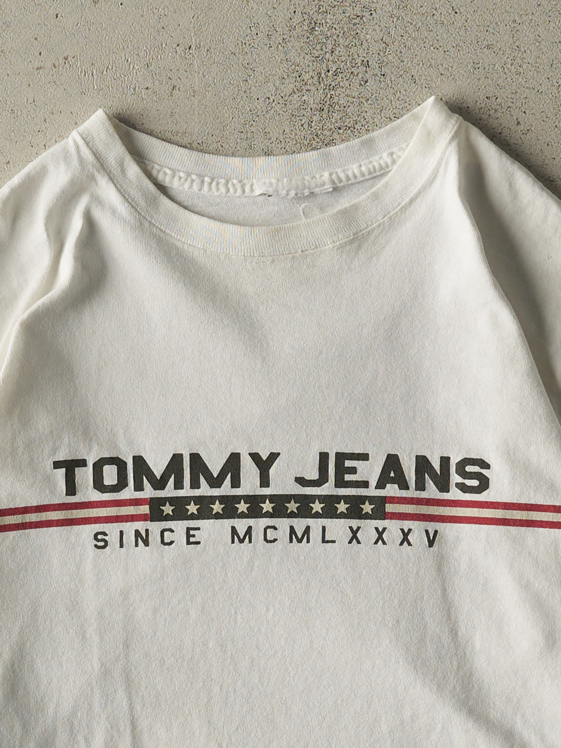 Vintage 90s White Tommy Jeans Long Sleeve (M)