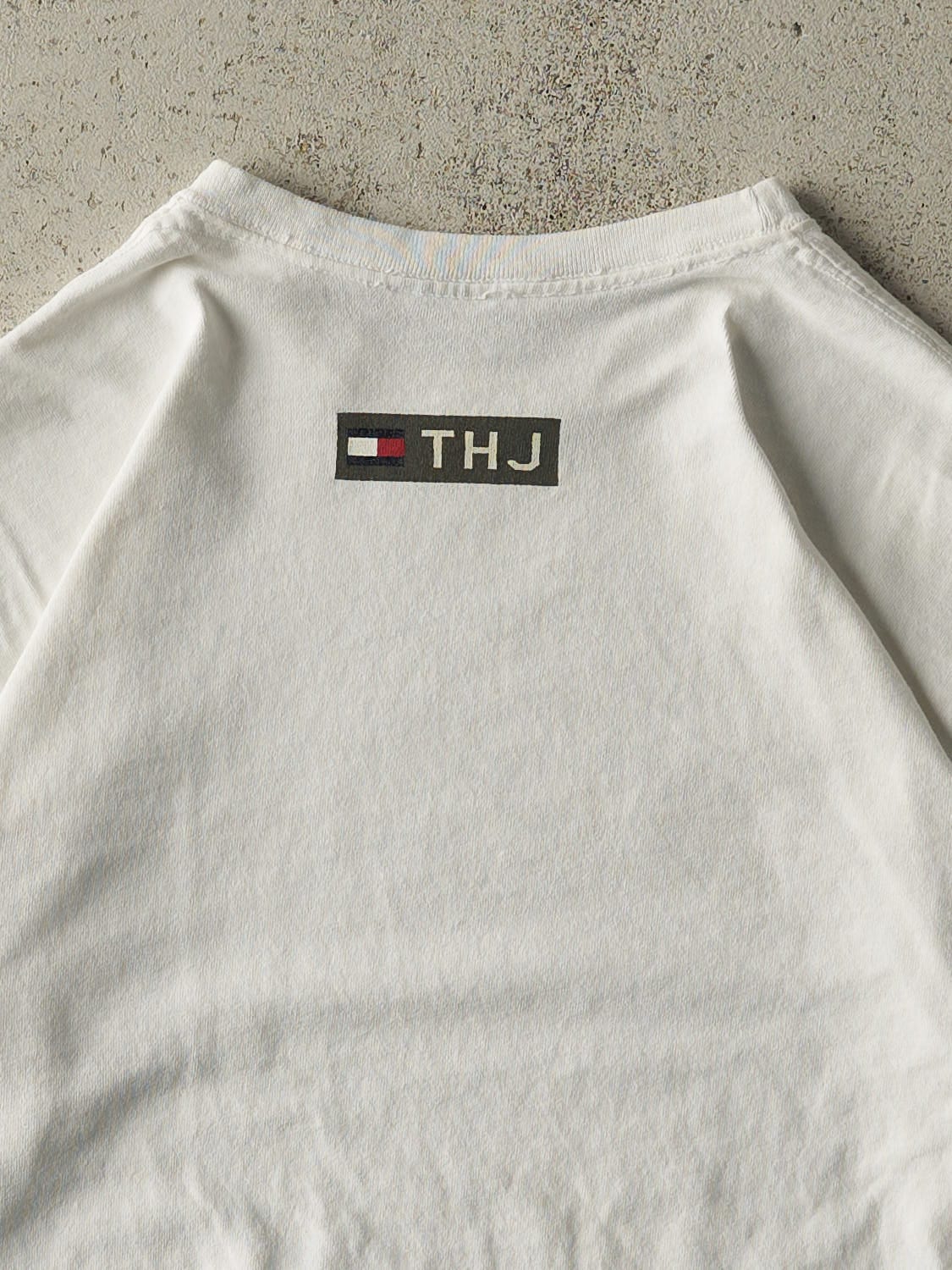 Vintage 90s White Tommy Jeans Long Sleeve (M)